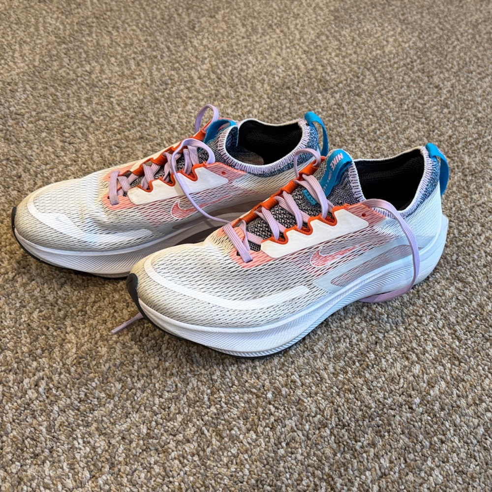 Nike White and Purple Athletic Shoes